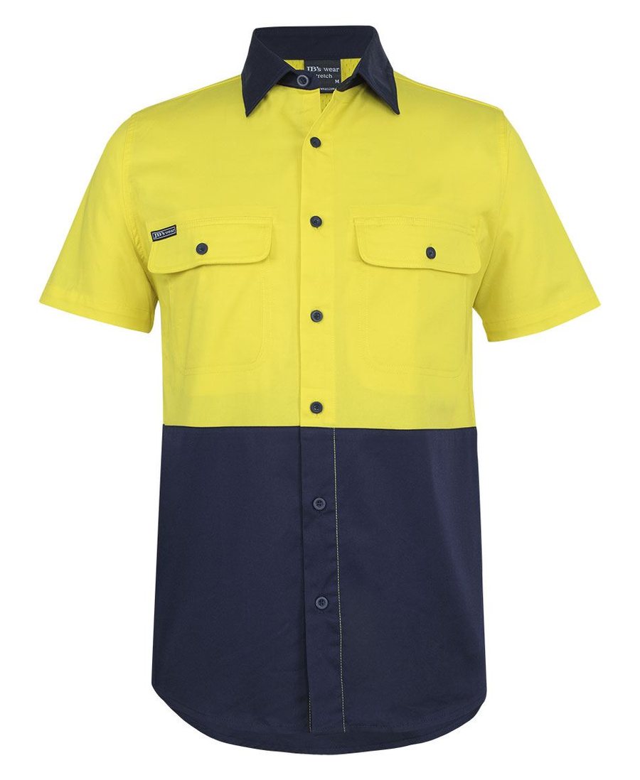 JB's Wear 6HSWS Hi Vis S/S Stretch Work Shirt