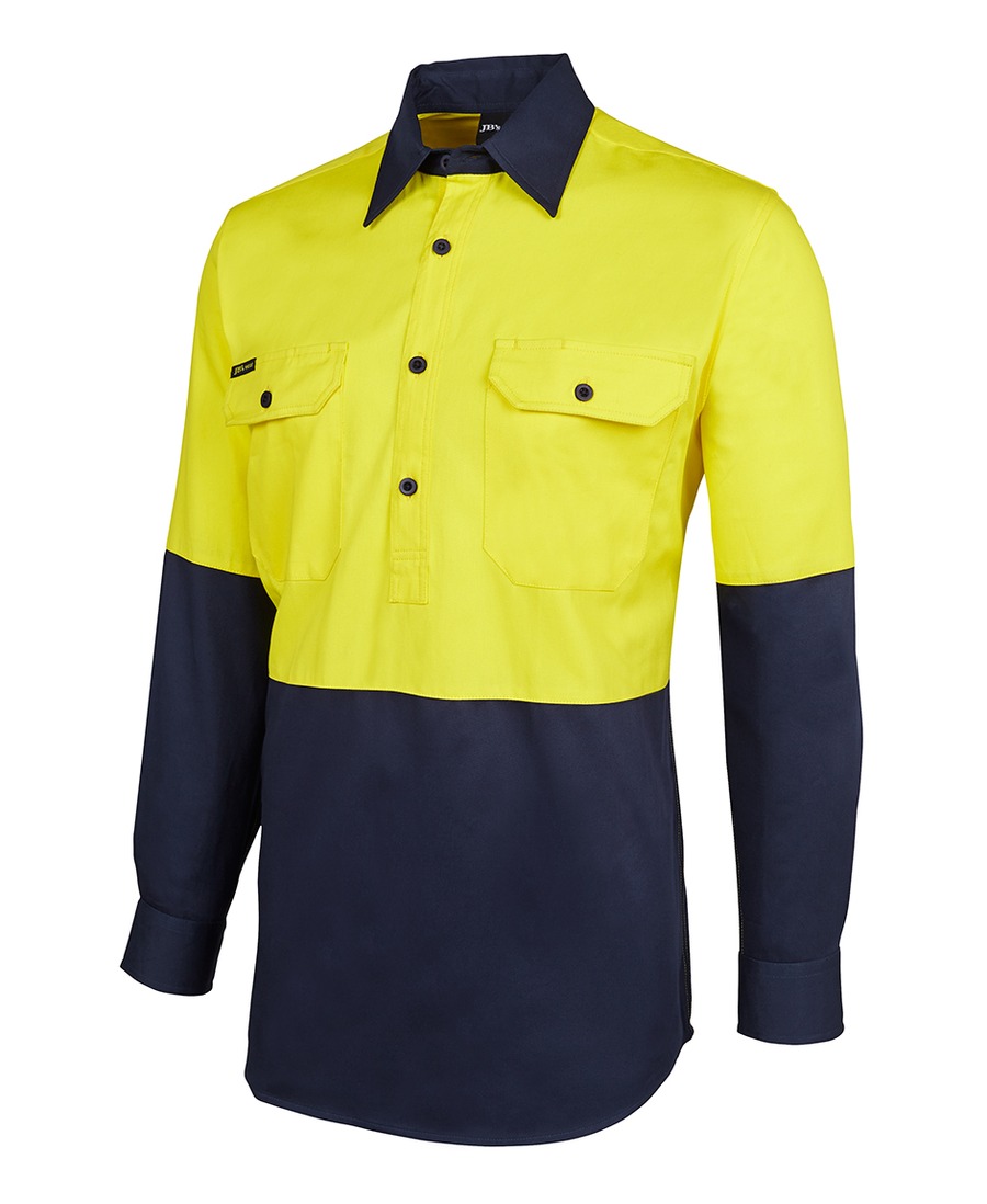 JB's Wear 6HVCF Hi Vis Close Front L/S Work Shirt - Image 3