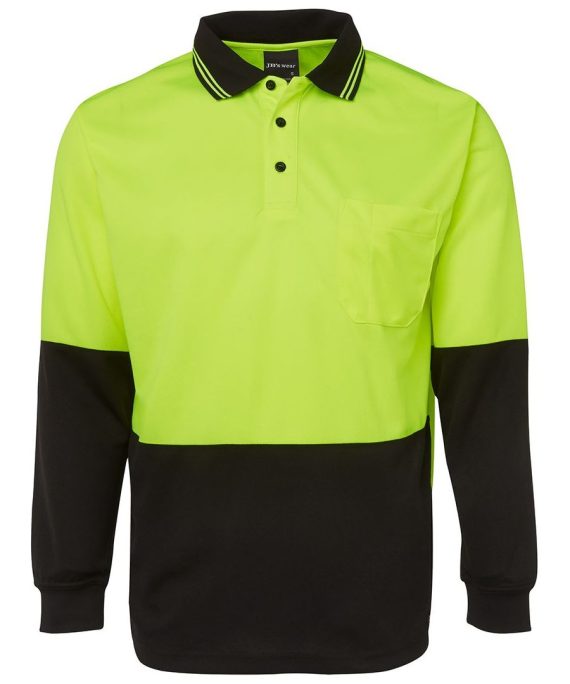 JB's Wear 6HVPL Hi Vis L/S Traditional Polo