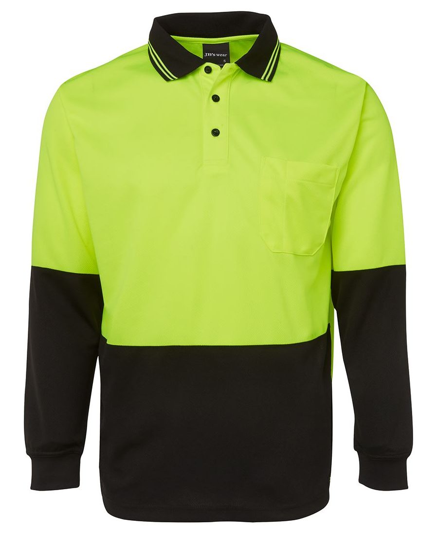 JB's Wear 6HVPL Hi Vis L/S Traditional Polo
