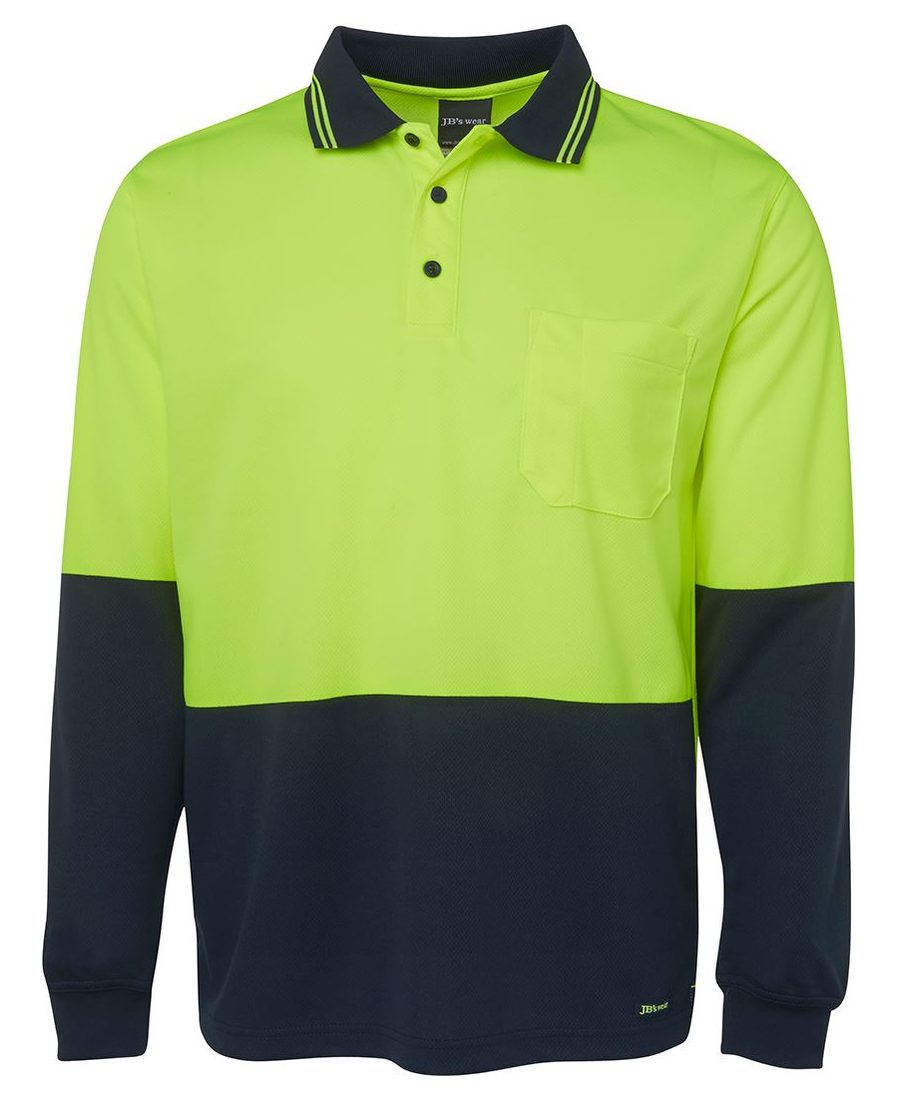 JB's Wear 6HVPL Hi Vis L/S Traditional Polo - Image 5