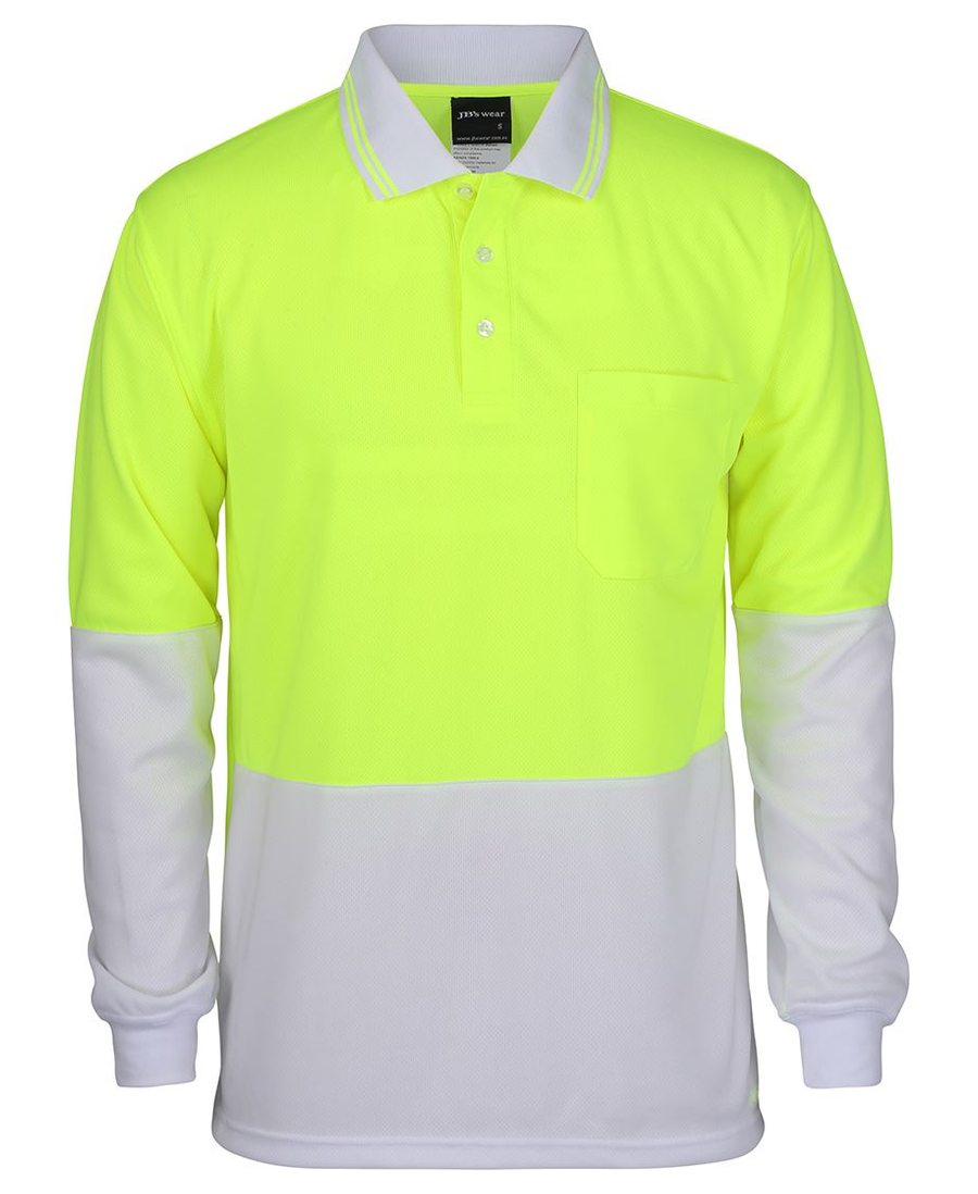 JB's Wear 6HVPL Hi Vis L/S Traditional Polo - Image 2