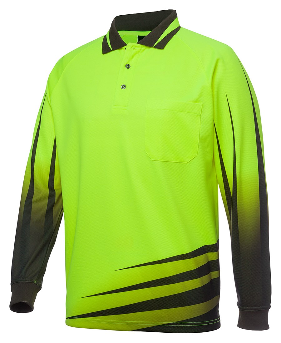 JB's Wear 6HVRL Hi Vis L/S Rippa Sub Polo - Image 2