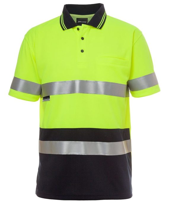 JB's Wear 6HVST Hi Vis S/S (D+N) Traditional Polo