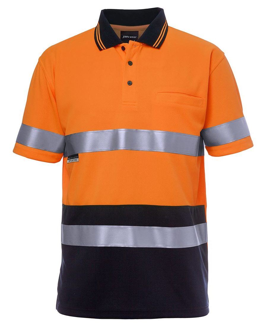 JB's Wear 6HVST Hi Vis S/S (D+N) Traditional Polo - Image 2