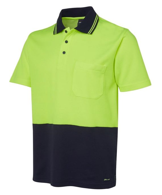 JB's Wear 6NCCS Hi Vis Non Cuff Contrast Polo