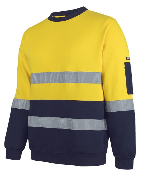 JB's Wear 6DVCM Hi Vis (D+N) 310 Cotton Crew Neck Sweater