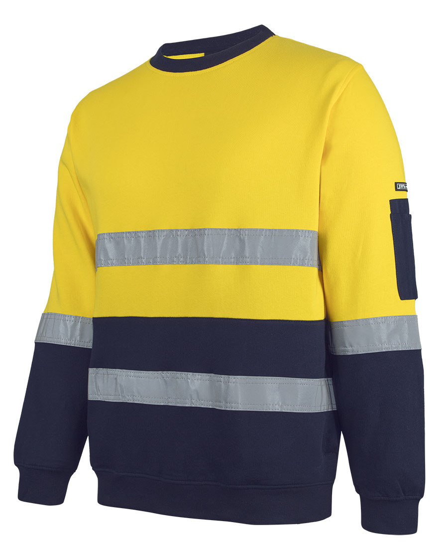 JB's Wear 6DVCM Hi Vis (D+N) 310 Cotton Crew Neck Sweater